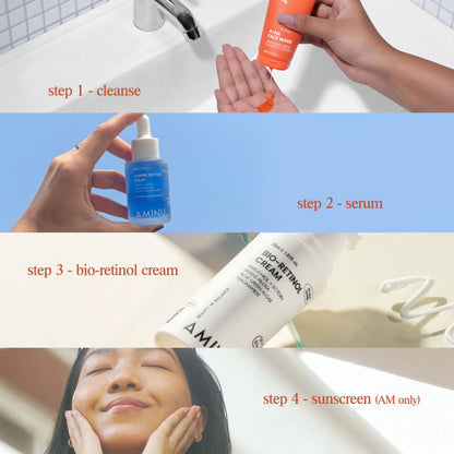 Aminu BioRetinol Cream - Collagen Boost, Barrier Repair, Anti Ageing - Bakuchiol, Plant Retinols