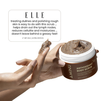 Aminu Antioxidant Body Scrub -Evens Tone, Boosts Circulation, Reduces Cellulite -Coffee, Brown Sugar
