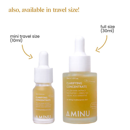 Aminu Clarifying Concentrate -Acne, Breakouts,Redness, Oil Control -Niacinamide, Azelaic, Probiotics