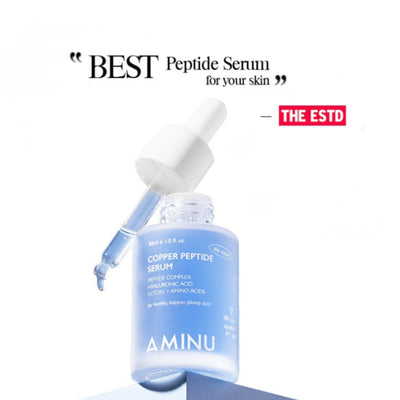 Aminu Copper Peptide Serum - Collagen Boost, Plump, Firm, Anti Aging -Ectoin, Cu GHK, Argireline