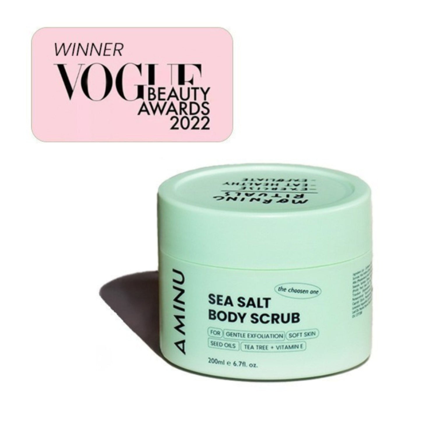Aminu Sea Salt Body Scrub -Exfoliates Dry skin, Reduces Ingrown Hair & Keratosis Pilaris -Vitamin E