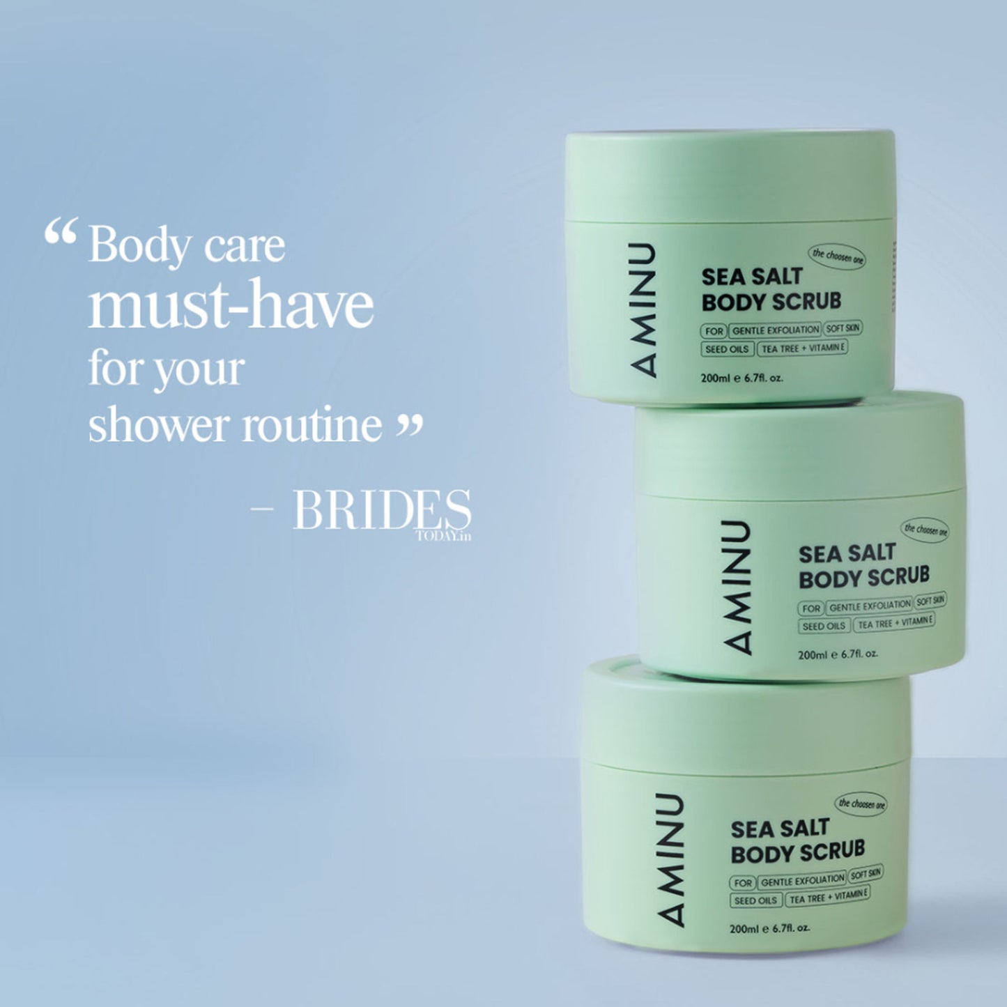 Aminu Sea Salt Body Scrub -Exfoliates Dry skin, Reduces Ingrown Hair & Keratosis Pilaris -Vitamin E