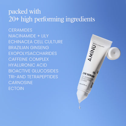 Aminu Eye Serum -Dark Circles, Puffiness, Wrinkles, Fine Lines -Caffeine, Ceramides, Peptide, Ectoin