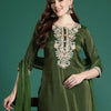 Indyancart IE Ethnic Motifs Embroidered Kurta with Trousers & With Dupatta