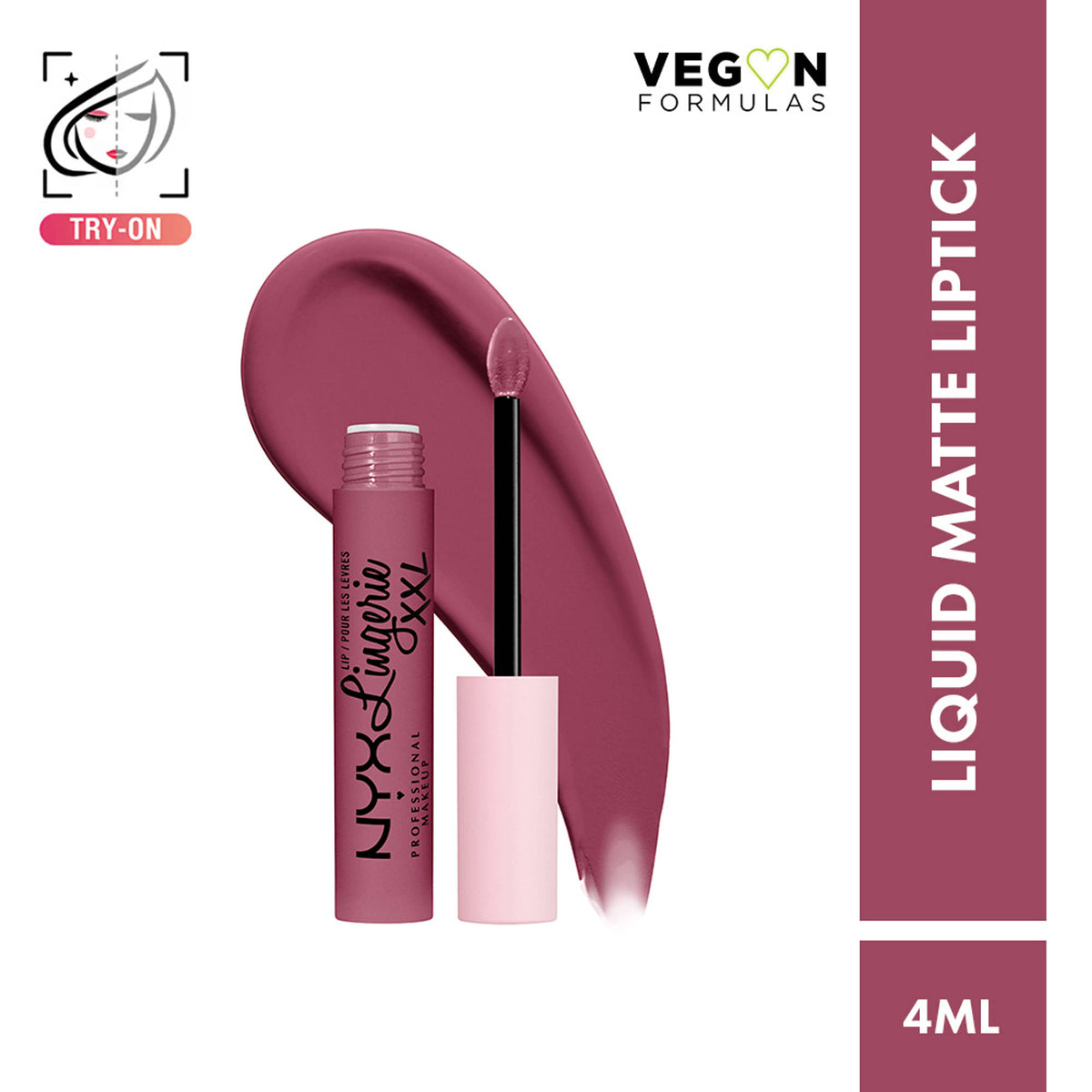 NYX Professional Makeup Lip Lingerie XXL Matte Liquid Lipstick in Unlaced, displaying a nude matte lipstick tube with applicator.
