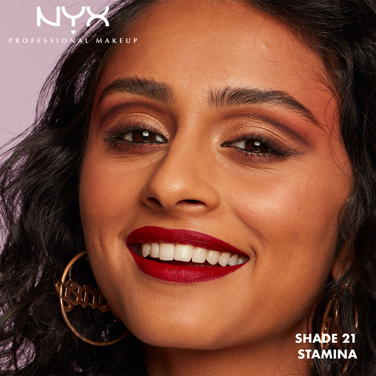NYX Professional Makeup Lip Lingerie XXL Matte Liquid Lipstick in Stamina, showing the nude liquid lipstick tube with applicator.