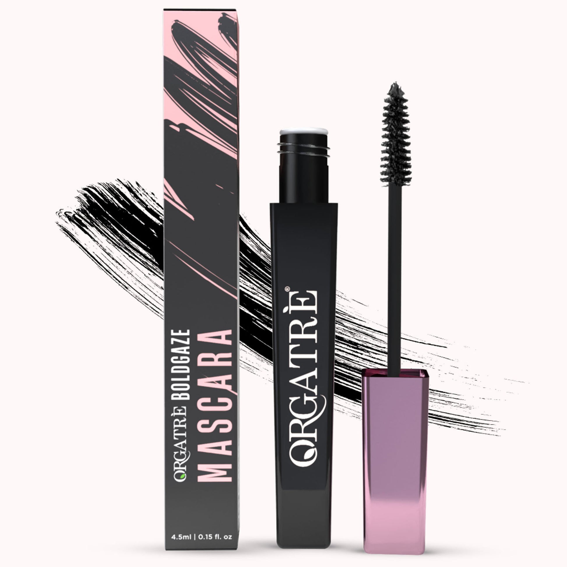 Orgatre Boldgaze Waterproof Mascara for High Volume, Smudge-Proof & Highly Pigmented Very Black