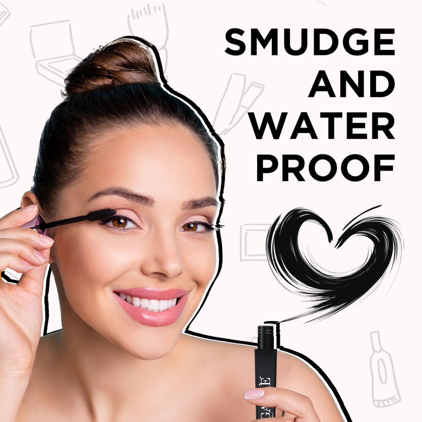Orgatre Boldgaze Waterproof Mascara for High Volume, Smudge-Proof & Highly Pigmented Very Black