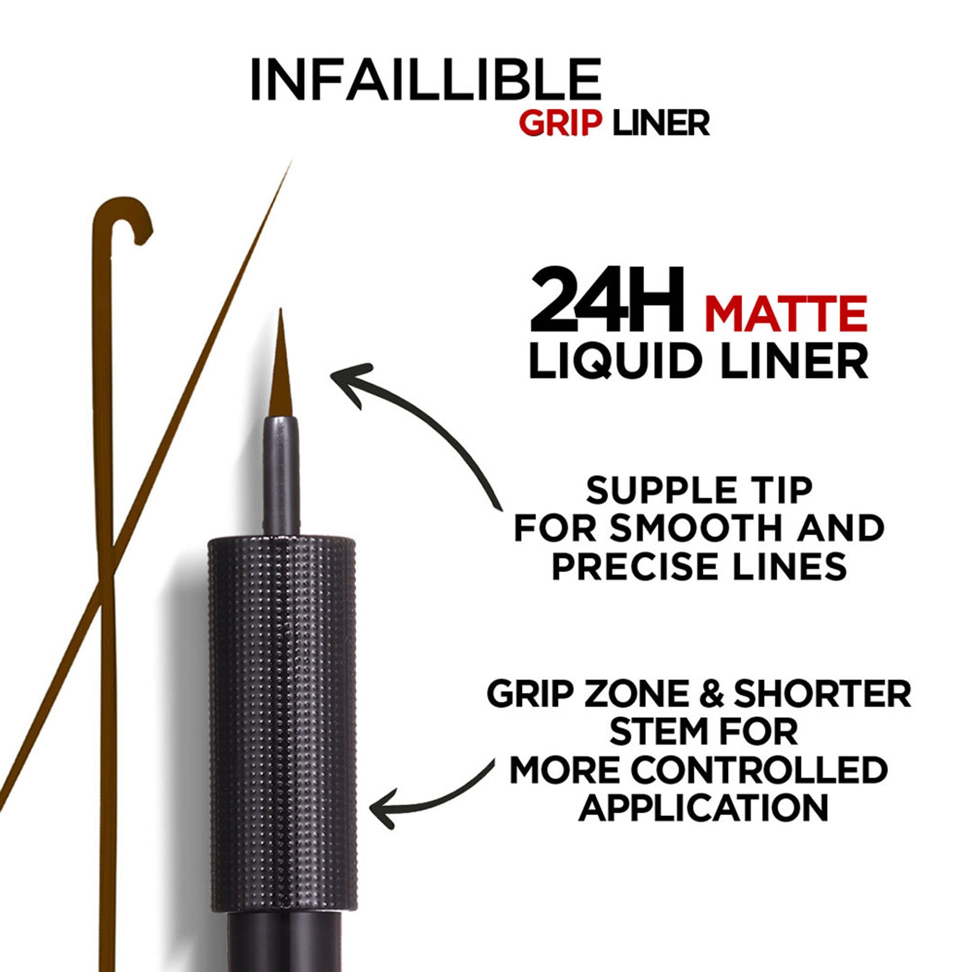 L'Oreal Paris Infaillible Grip 24H Matte Liquid Liner - 03 Brown
