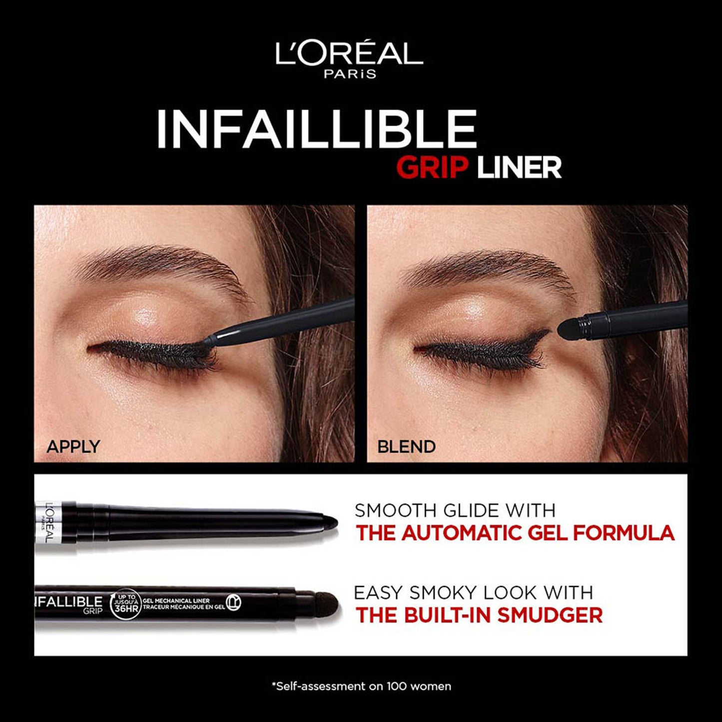 L'Oreal Paris Infaillible Grip Upto 36H Gel Automatic Eye Liner - 003 Taupe Grey