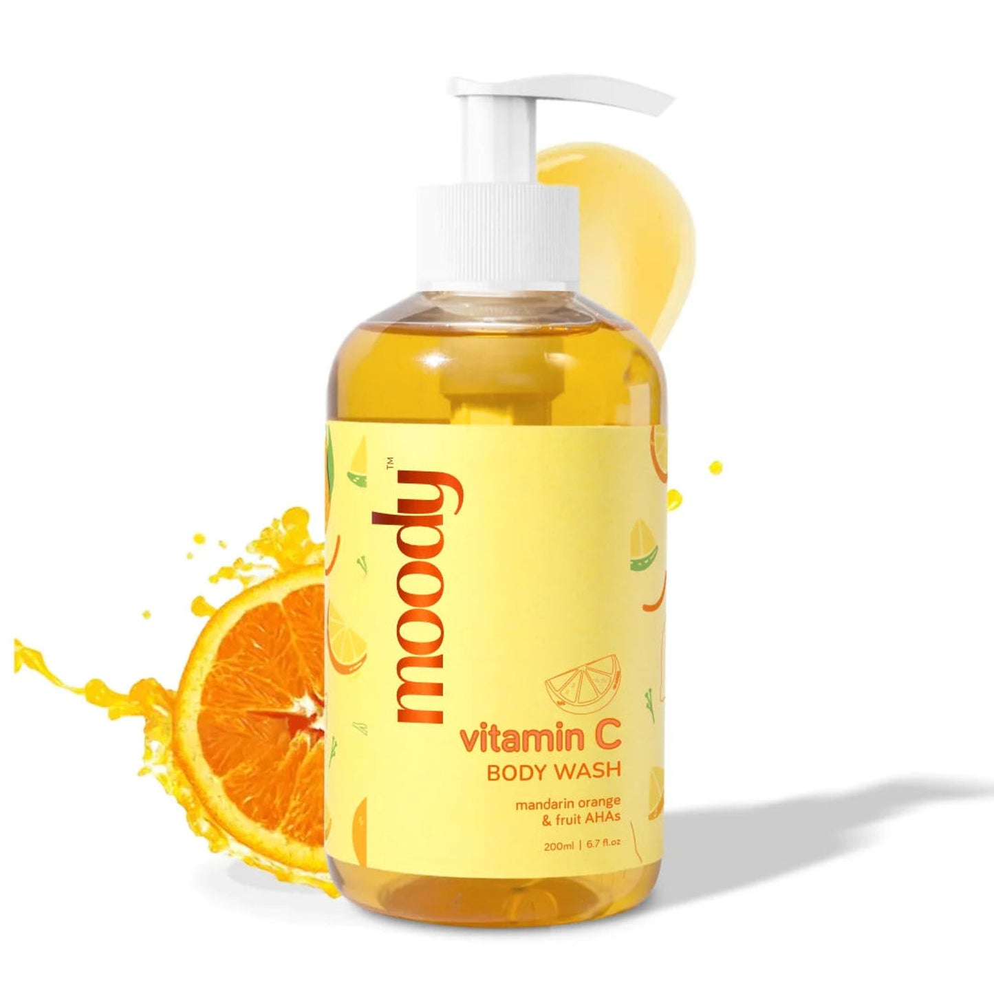 Moody Vitamin C Body Wash With Fruit AHA's Grapefruit for Brighter Cleansed Skin Sulphate Free