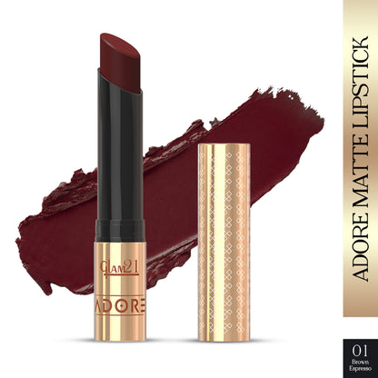 GLAM21 Adore Matte Lipstick - Brown Espresso