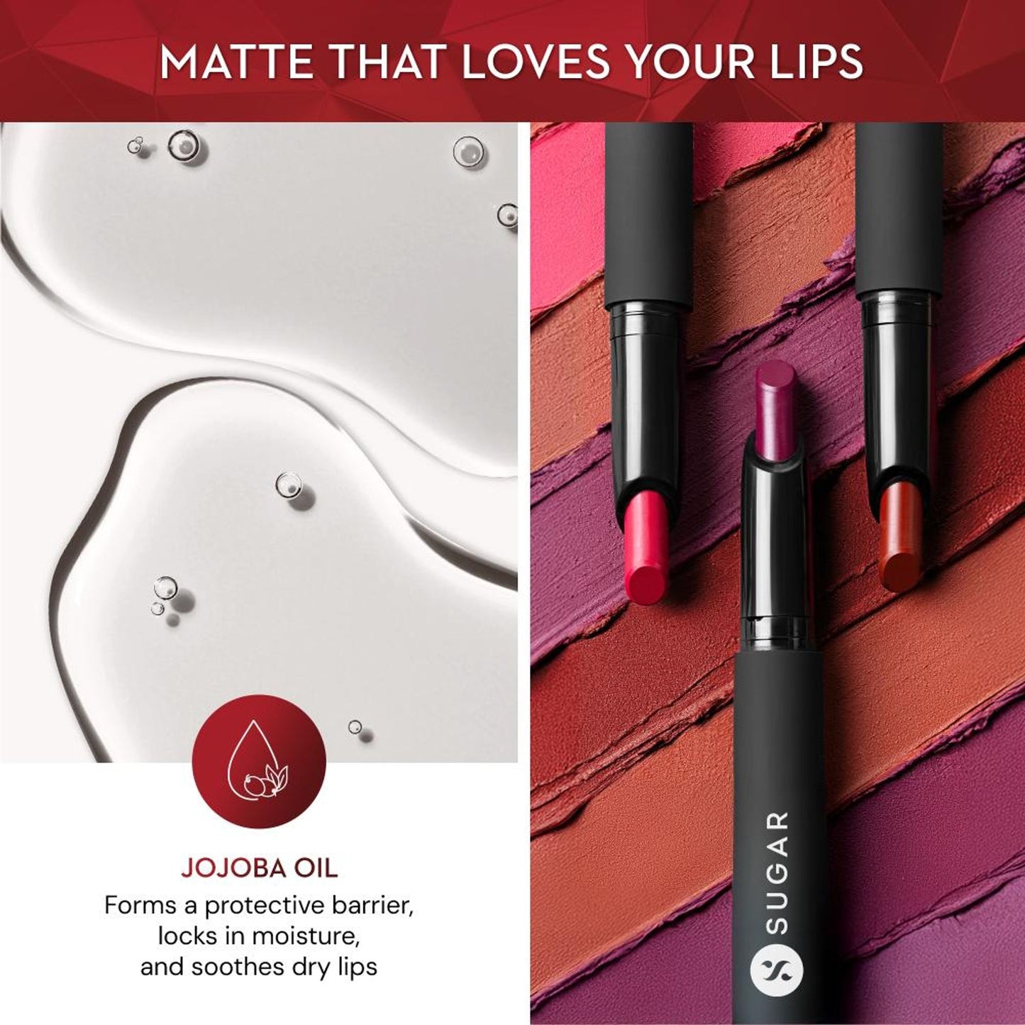 SUGAR Matte Attack Transferproof Lipstick - 04 Maroon Vibe (Dark Red)