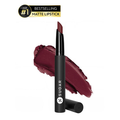 SUGAR Matte Attack Transferproof Lipstick - 13 Plums N Roses (deep Reddish Plum)