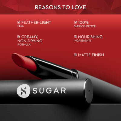 SUGAR Matte Attack Transferproof Lipstick - 15 Salmon Republic (deep Salmon Pink)