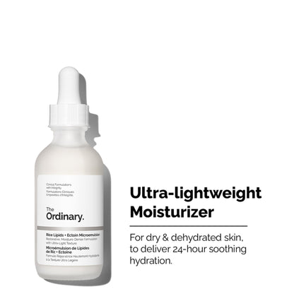 The Ordinary Rice Lipids + Ectoin Microemulsion - Light Weight Face Moisturizer