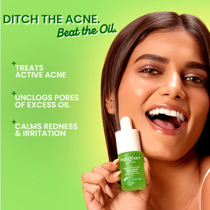 Dot & Key Salicylic Cica Anti-Acne Face Serum showing the serum bottle with a clean, minimalist design and product label.