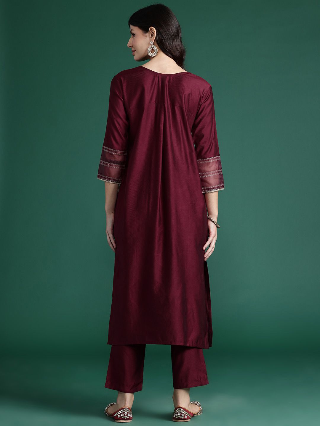 Dhiyona IE Pleated Liva Kurta with Trousers