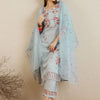 Dhiyona IE Floral Embroidered Round Neck Thread Work Kurta with Trousers & With Dupatta