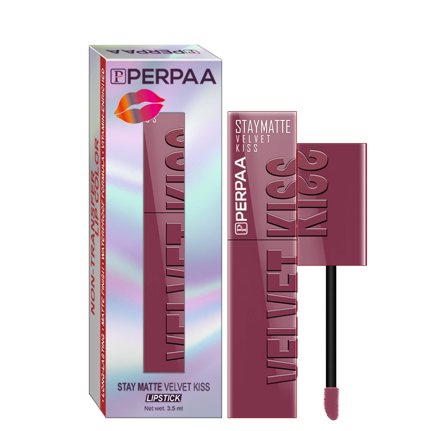 PERPAA Velvet Kiss Matte Waterproof Liquid Lipstick - Light Mauve