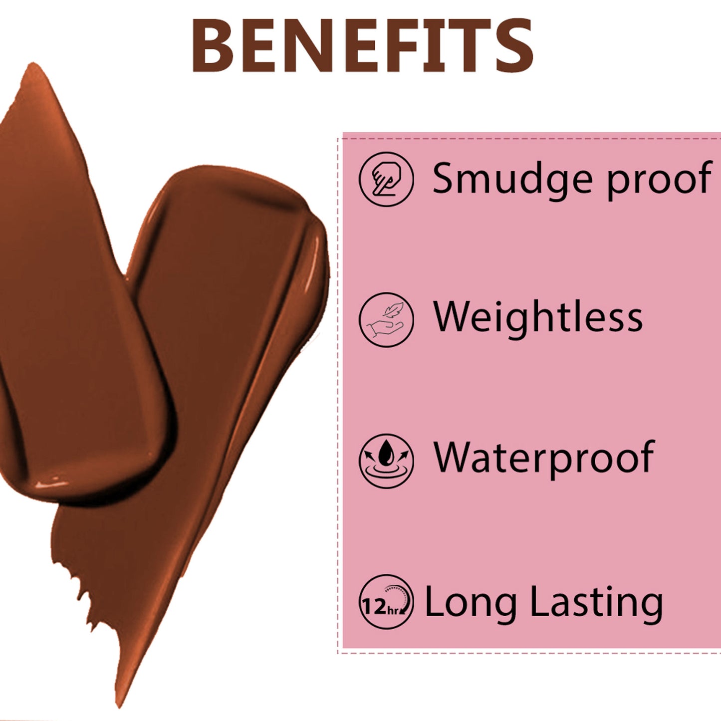 PERPAA Velvet Kiss Matte Waterproof Liquid Lipstick - Dark Brown