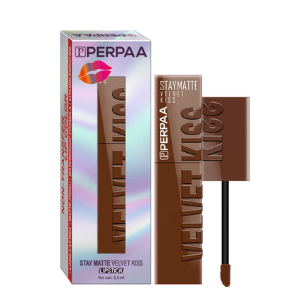 PERPAA Velvet Kiss Matte Waterproof Liquid Lipstick - Chocolate Brown