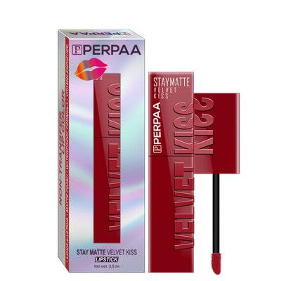 PERPAA Velvet Kiss Matte Waterproof Liquid Lipstick - Cherry Red