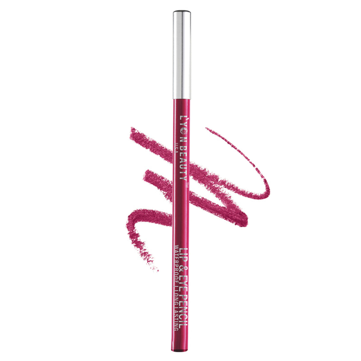Lyon Beauty Loved Up 22 Lip and Eye Pencil showing the dual-ended pencil with pink and brown shades.