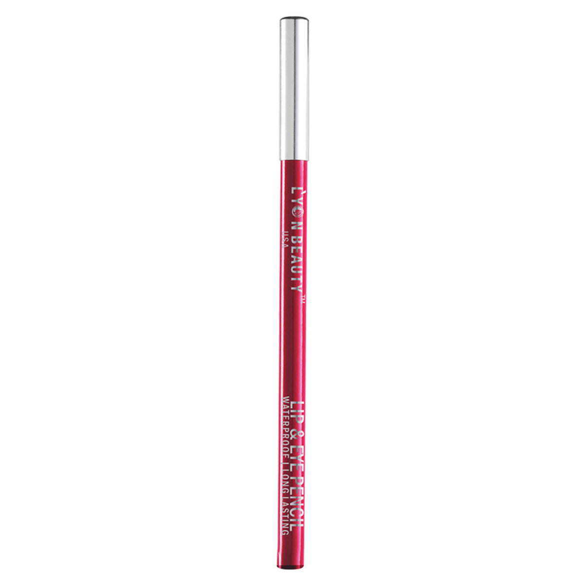 Lyon Beauty Lip & Eye Pencil in Intense Fuchsia 24, displaying the vibrant pink lipstick and eye pencil on a neutral background.