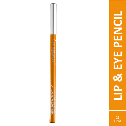 Lyon Beauty Lip and Eye Pencil in Gold 26, featuring a sleek pencil design for precise application on lips and eyes
