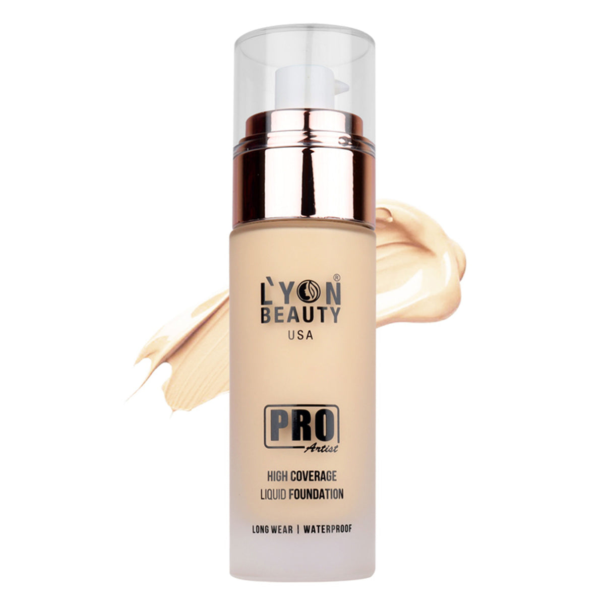 Lyon Beauty Pro Artist High Coverage Foundation in White Ivory 01, liquid foundation bottle with applicator