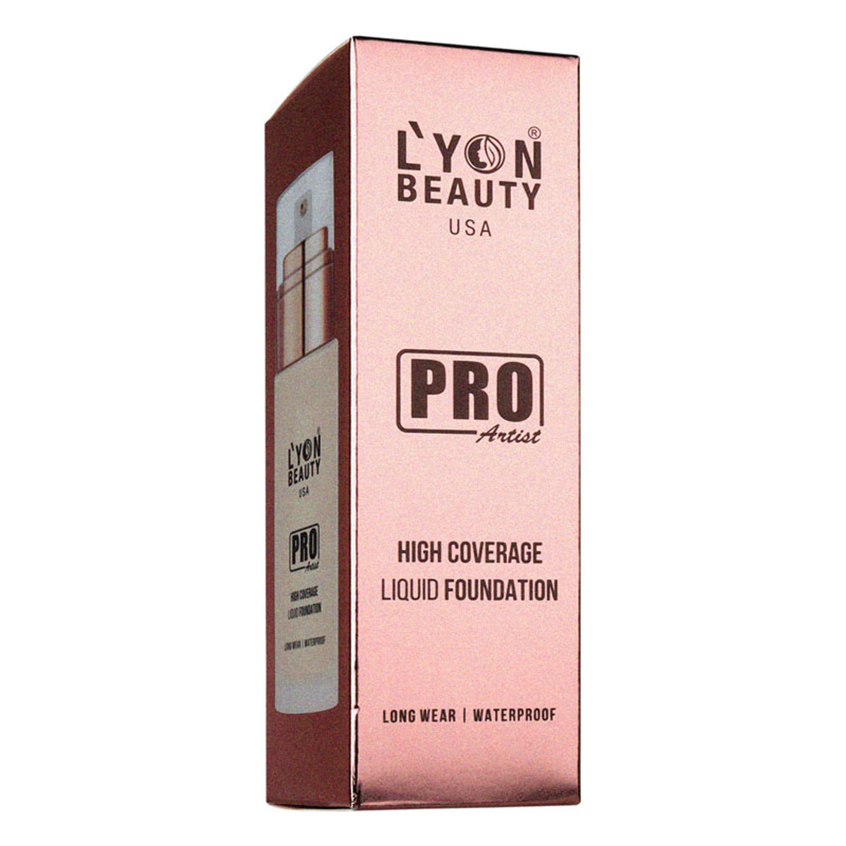 Lyon Beauty Pro Artist High Coverage Foundation in White Ivory 01, a close-up of the foundation bottle showcasing the product.