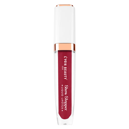 Lyon Beauty Show Stopper Liquid Lipstick in Berries On Ice 22, deep berry shade in sleek tube with applicator.