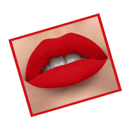 Lyon Beauty Regal Red 07 Lip Luster Non-Transfer Matte Lipstick in a deep red shade, shown in a sleek lipstick tube.