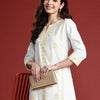 Dhiyona IE Women Floral Embroidered Thread Work Kurta with Trousers