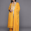 Indyancart VA Women'sBandhani Printed & Zari Detail Regular Kurta with Trousers & With Dupatta
