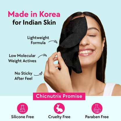Chicnutrix Korean Black Charcoal + Aloe Vera + Niacinamide Sheet Mask