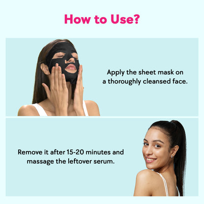 Chicnutrix Korean Black Charcoal + Aloe Vera + Niacinamide Sheet Mask