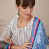 Dhiyona IE Geometric Printed Pure Cotton Straight Kurta With Trousers & Dupatta