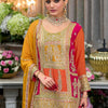 Dhiyona IE Sequinned Embroidered Round Neck Kurta With Palazzos & Dupatta