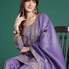 Indyancart IE Ethnic Motifs Embroidered Sequinned Kurta With Palazzos & Dupatta