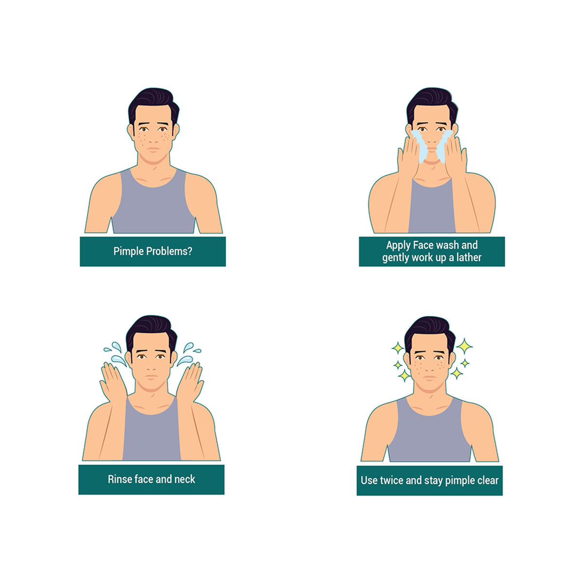 Himalaya Men Pimple Clear Neem Face Wash in a tube, featuring neem for oily skin and acne treatment.