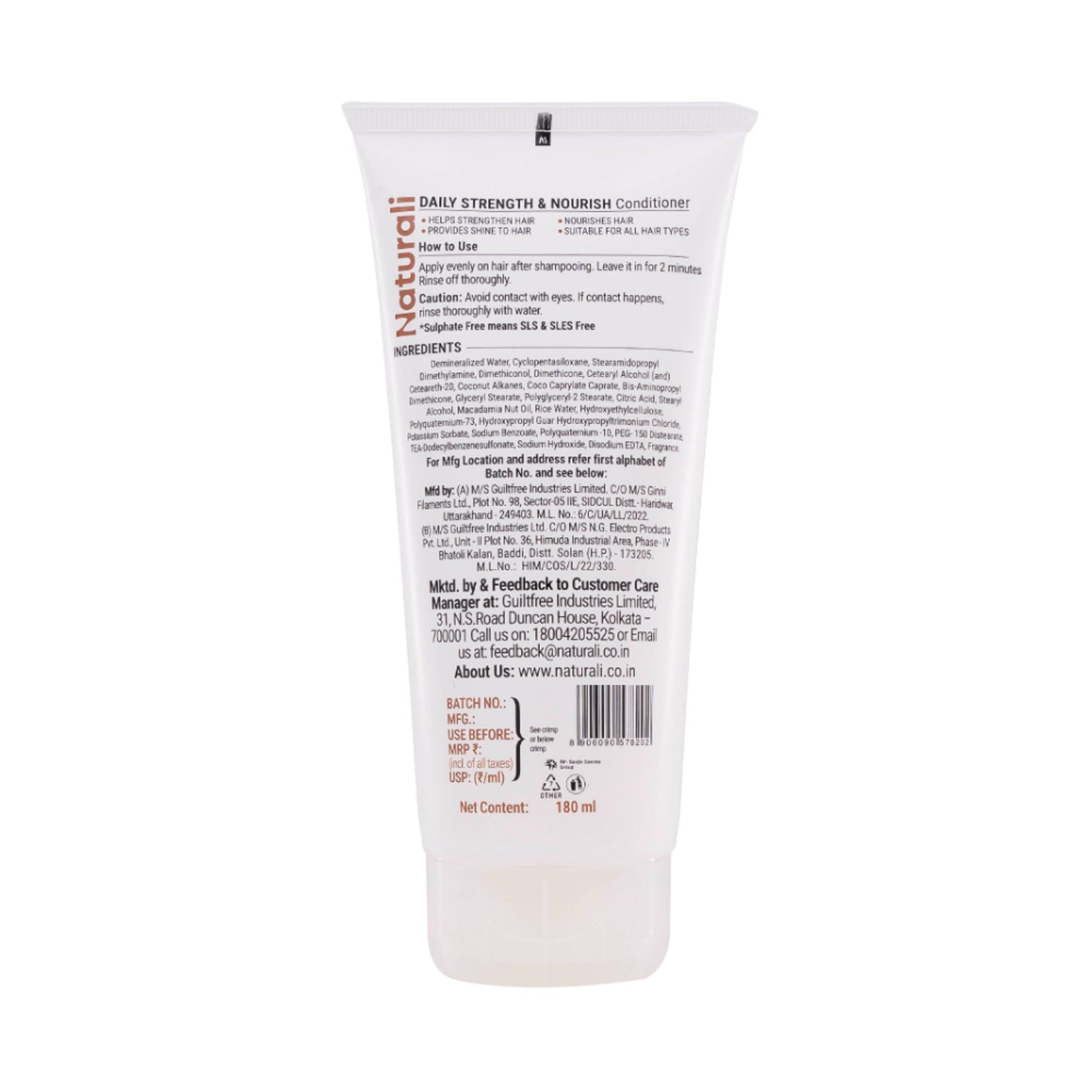 Naturali Daily Strength & Nourish Conditioner With Rice Water & Macadamia Oil