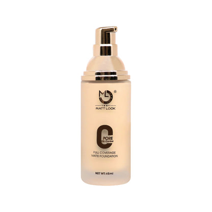 Matt look Zero Pore Oil Control Full Coverage Matte Foundation - Warm Nude