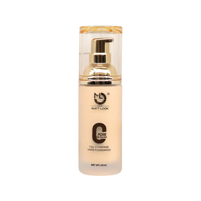 Matt look Zero Pore Oil Control Full Coverage Matte Foundation - Warm Nude