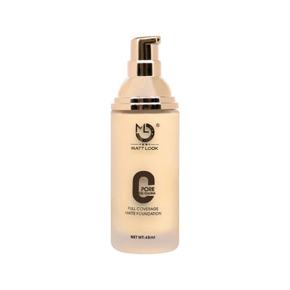 Matt Look Zero Pore Oil Control Full Coverage Matte Foundation - Pure Beige