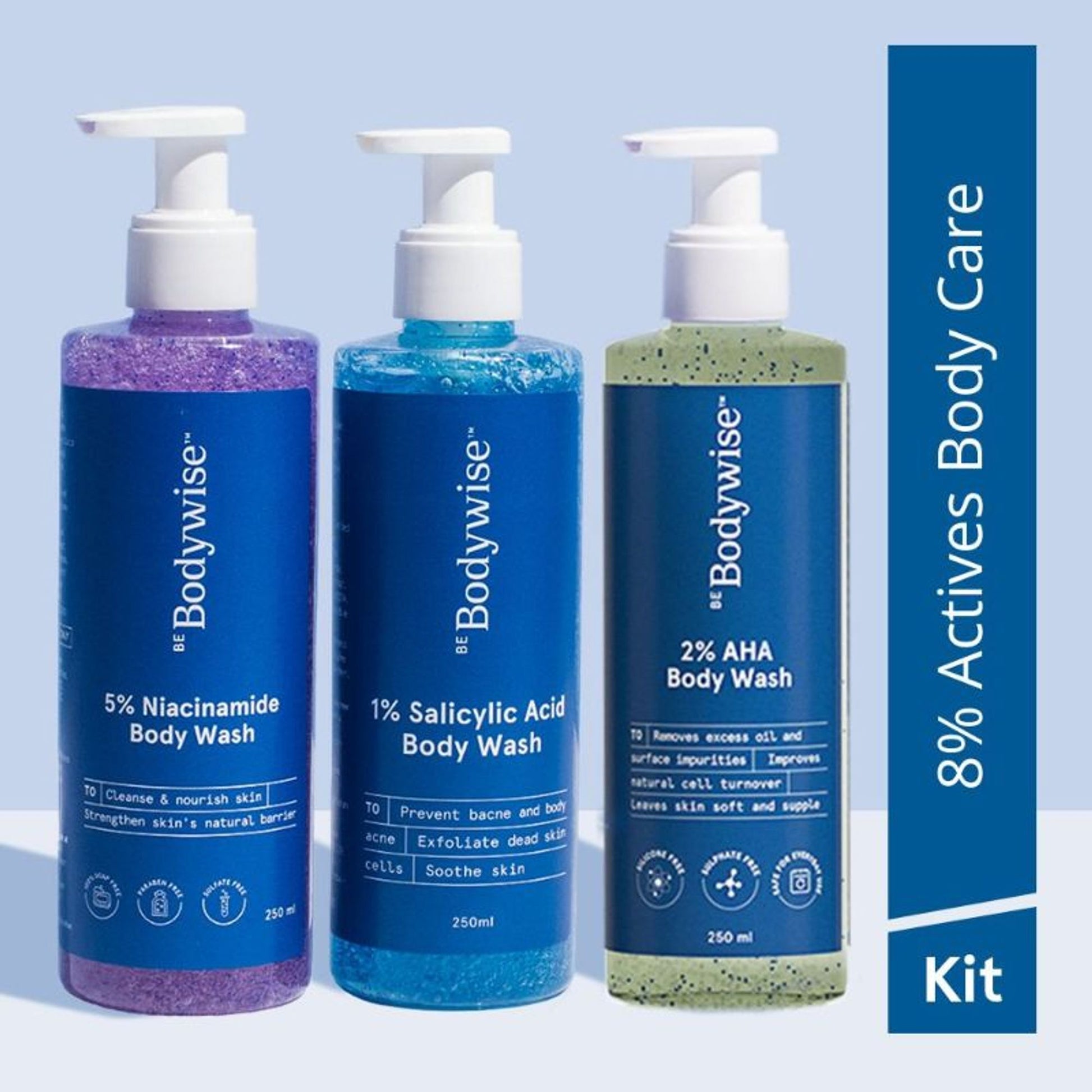 Be Bodywise Body Wash Kit- Deep Cleanses, Exfoliates Skin, Prevents Acne & Strawberry Legs