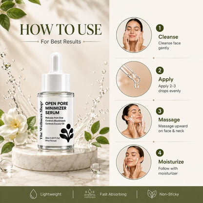 The Wellness Shop Open Pore Minimizer Face Serum for Oily & Acne Prone Skin, Reduce Dark Spot