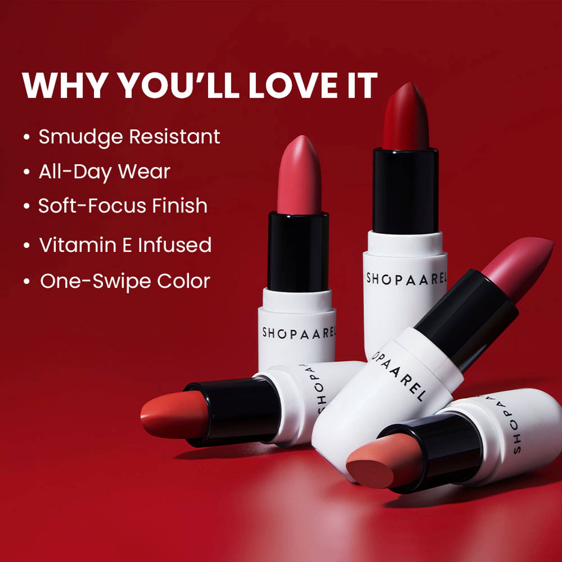 Shopaarel Velvet Fusion Matte Lipstick - Bold 01