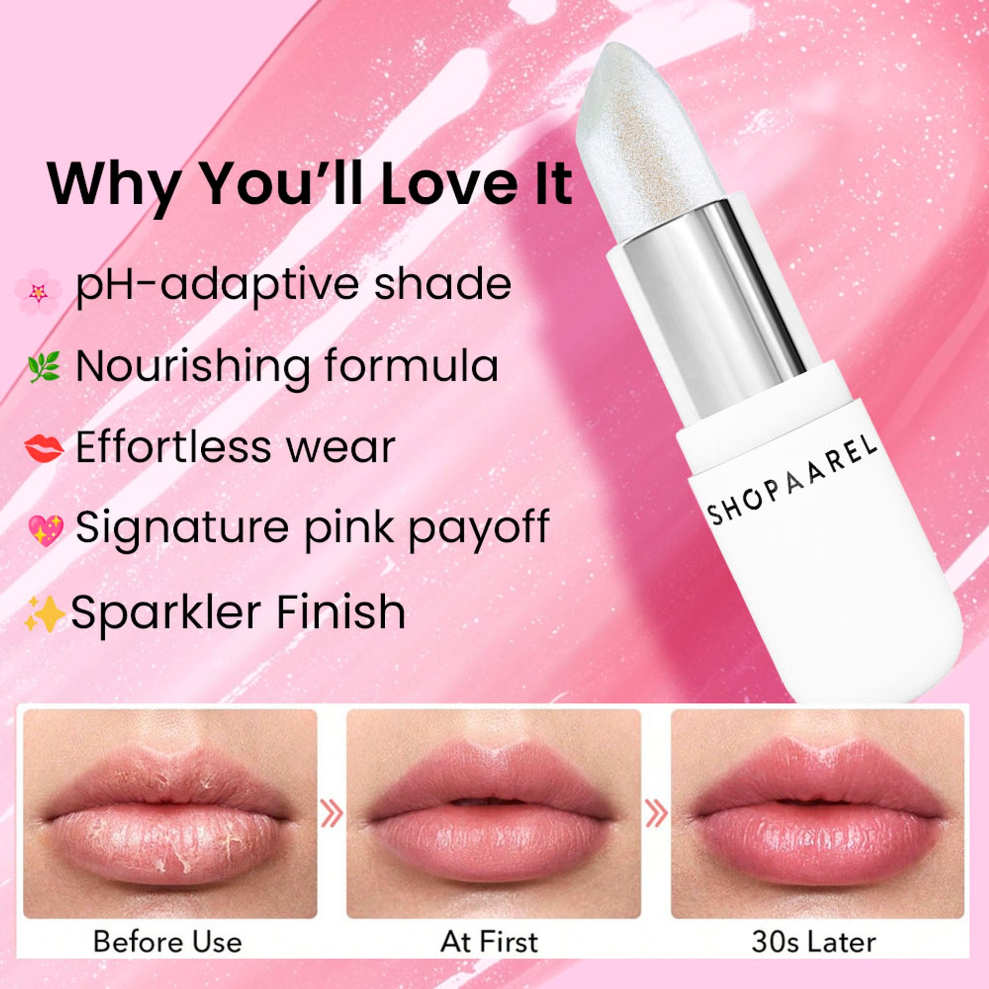 Shopaarel Blooming Kiss Glass Lipstick - Angel 01
